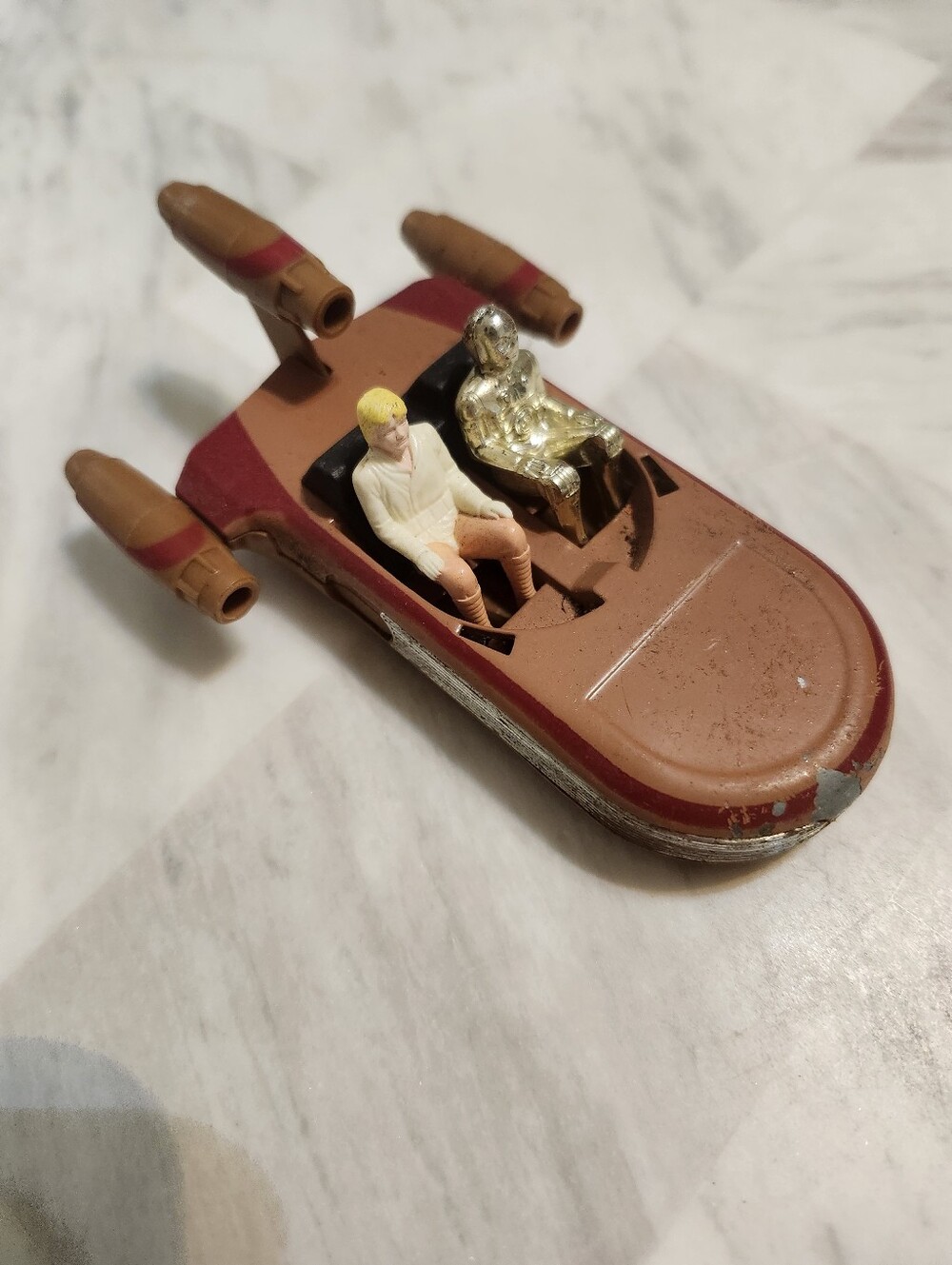 Vintage Star Wars Landspeeder Toy with Luke and C-3PO - 1978 General Mills